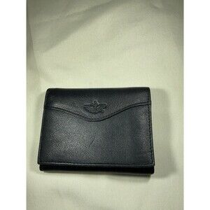 Dockers Mens Genuine Full Grain Black Leather Tri-fold Wallet Credit Card Holder